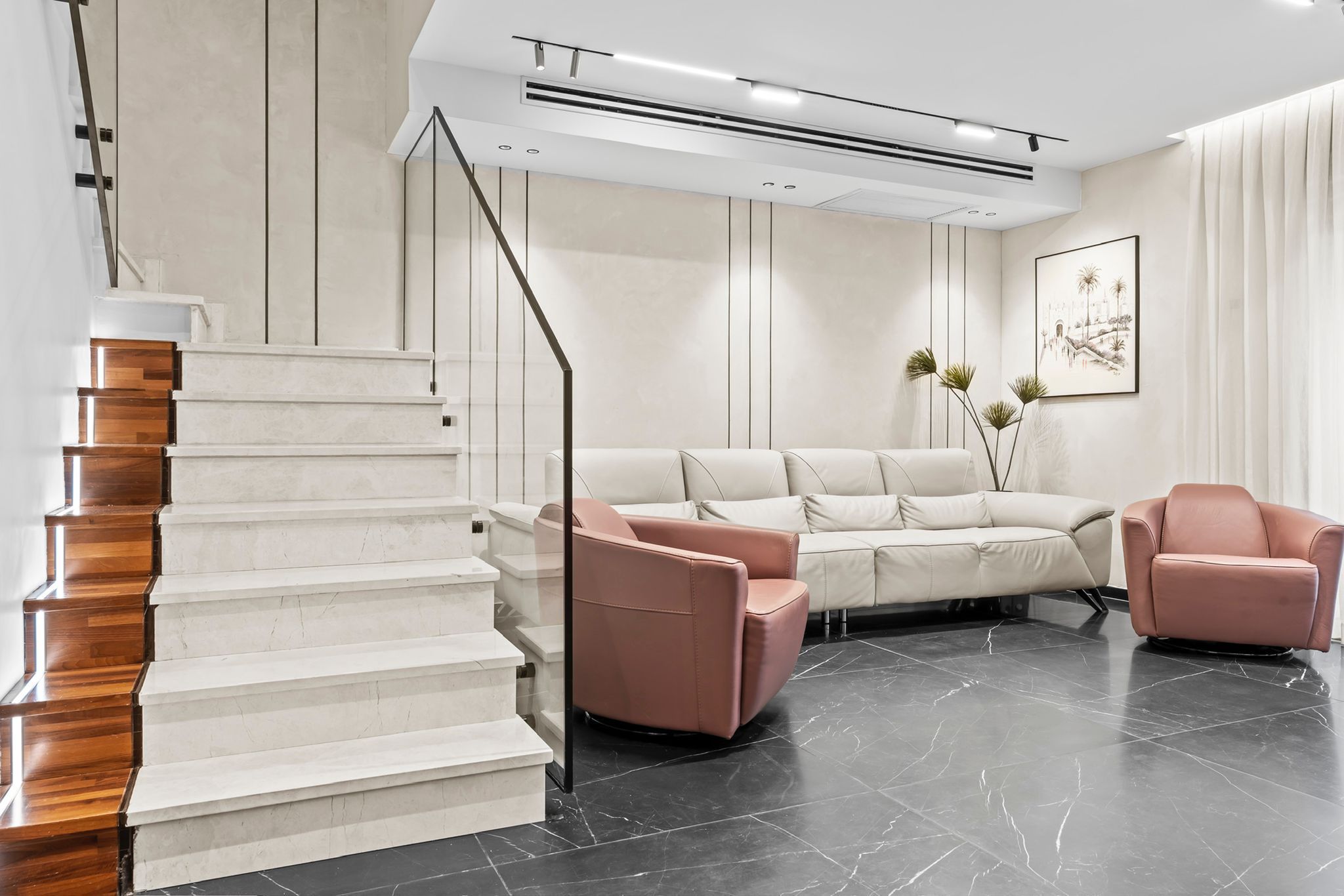 חיפוי בטון פסים גיאומטרי